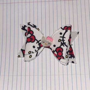 Handmade Hello Kitty Bow Hair Clip (New)